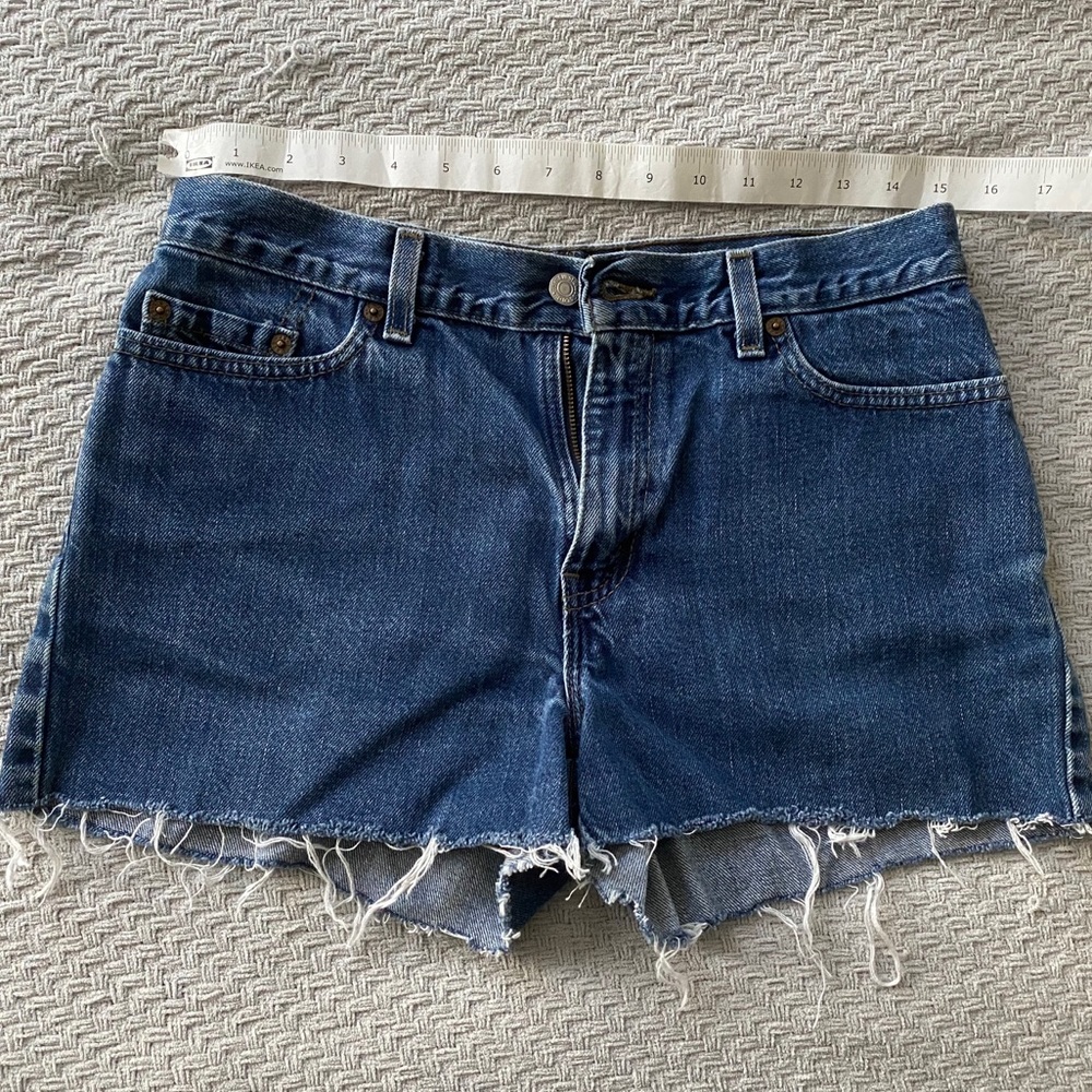 Levi’s Denim Frayed High Waisted Shorts